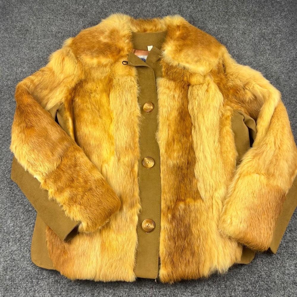 Vintage 70s Jet Set California Fur Suede Jacket Penny Lane Boho Mod Women